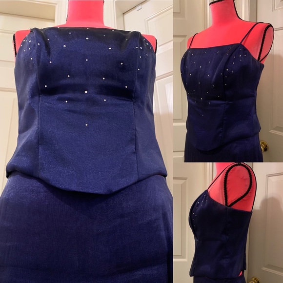 Two-piece vintage prom dress w/shawl - Picture 5 of 9